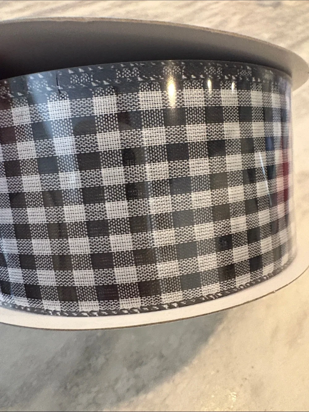 Kirkland Signature black gingham ribbon 50 yards-2.5 inch